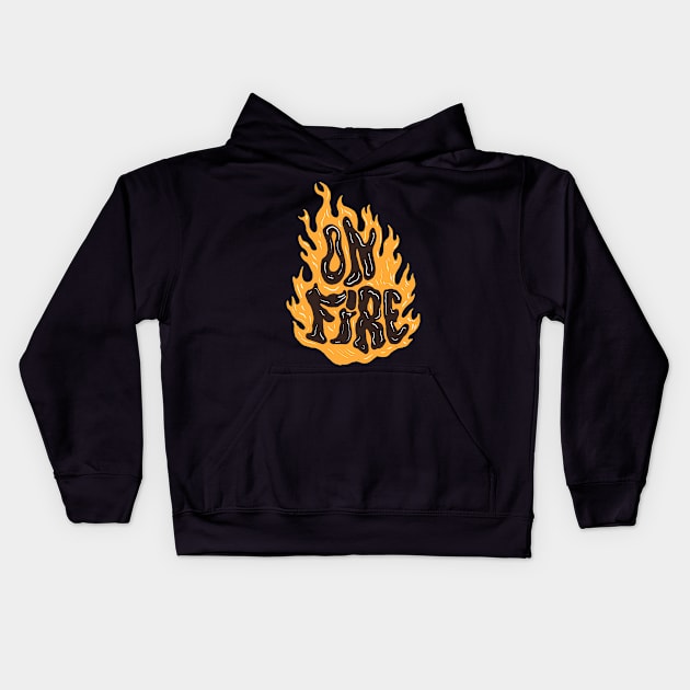 on fire Kids Hoodie by grimmfrost